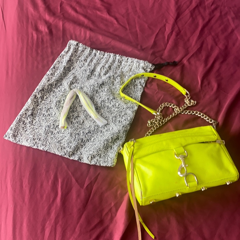 💯 AUTHENTIC Rebecca Minkoff neon green crossbody